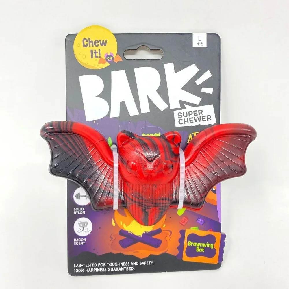BARK Afraid of the Bark Halloween Brawning Bat Interactive Dog Toy Size L